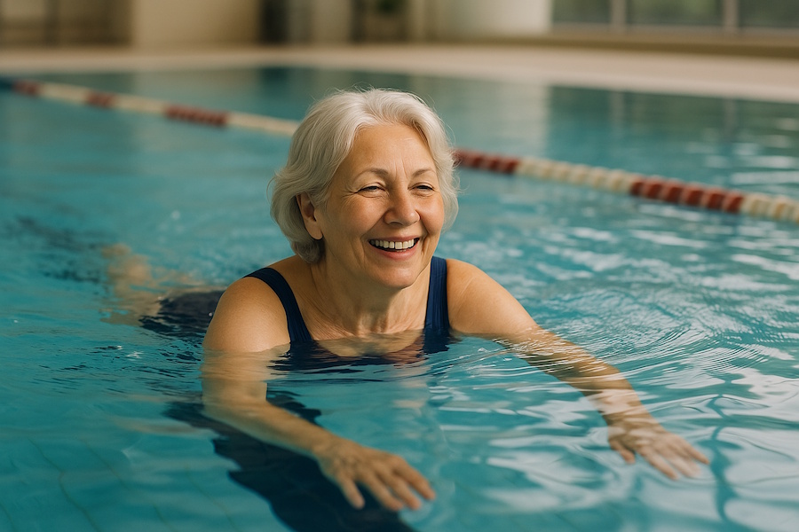 Klubo sąnario priežiūros iliustracija